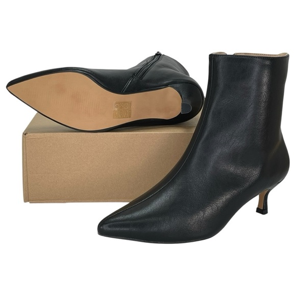 Journee Collection Arely Black Faux Leather Womens Ankle Boots Size 8M - Picture 9 of 9